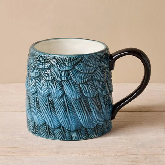 Stoneware Feather Mugs: Set of 4 - John Derian Company