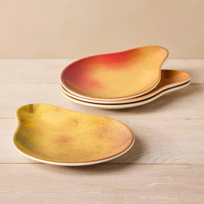 Melamine Pear Shaped Dessert Plates: Set of Four - John Derian Company