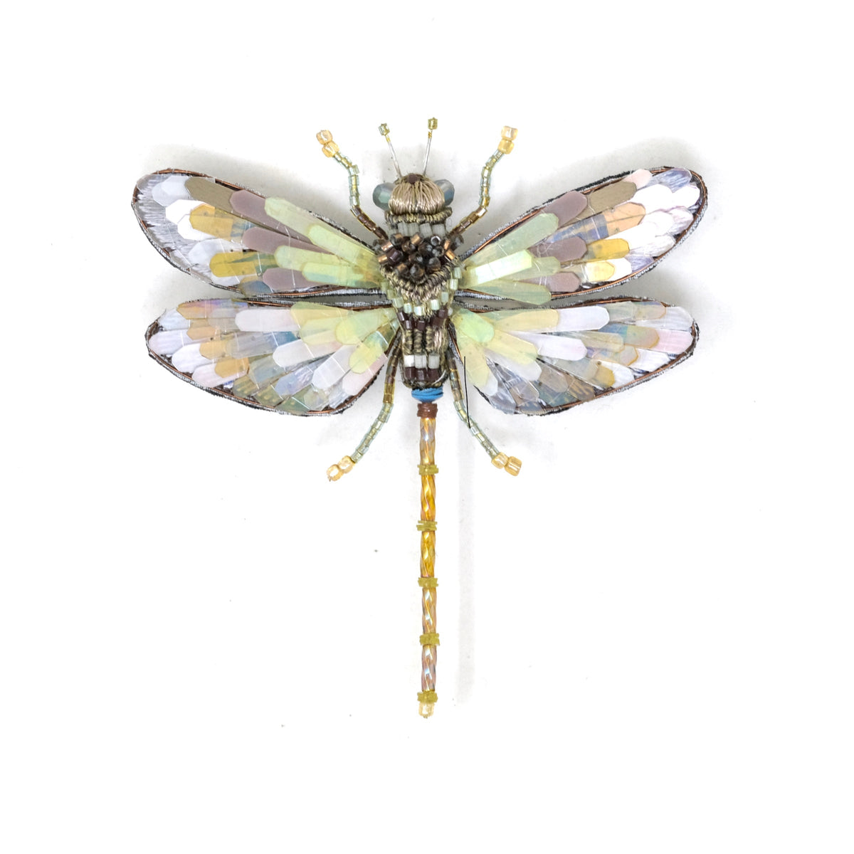 Globe Skimmer hand-embroidered brooch by Trovelore at BON TON goods