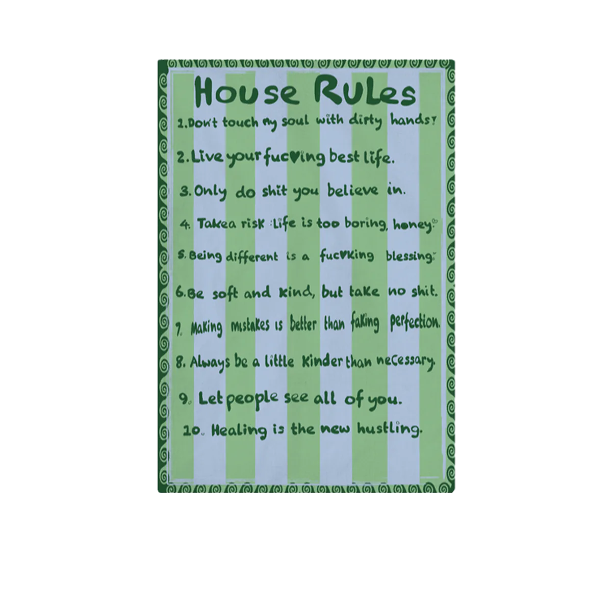 NojiNoji House Rules Tea Towel (Green)