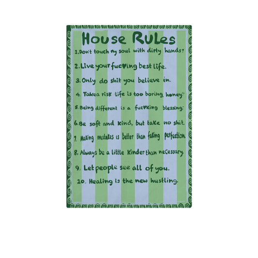 NojiNoji House Rules Tea Towel (Green)