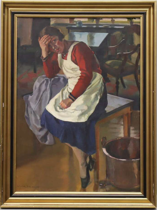 Henning Jörgensen, Danish, (1883-1973) Painting, Woman Contemplating