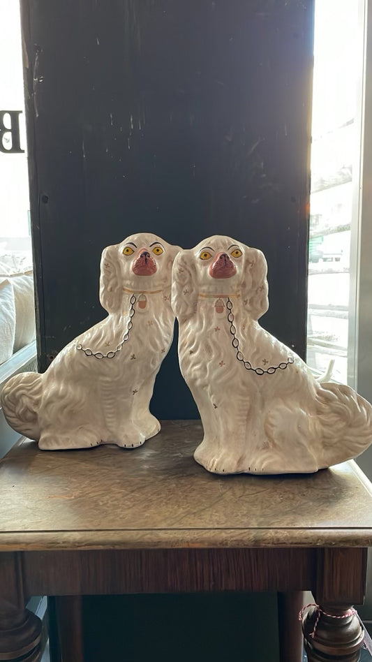 “Staffordshire Dogs” Pair Paper Mache