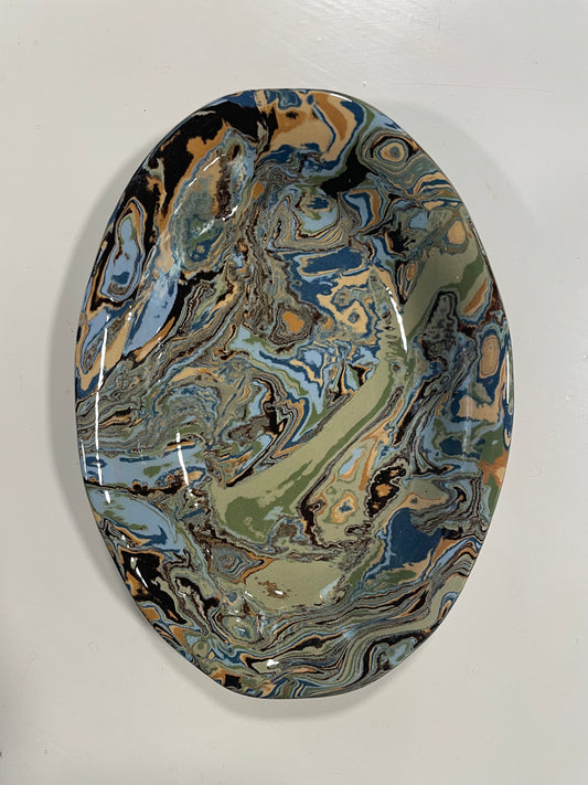 Papeete Scalloped Oval Dish Tapas a Godrons | Atelier Saint André Perrin