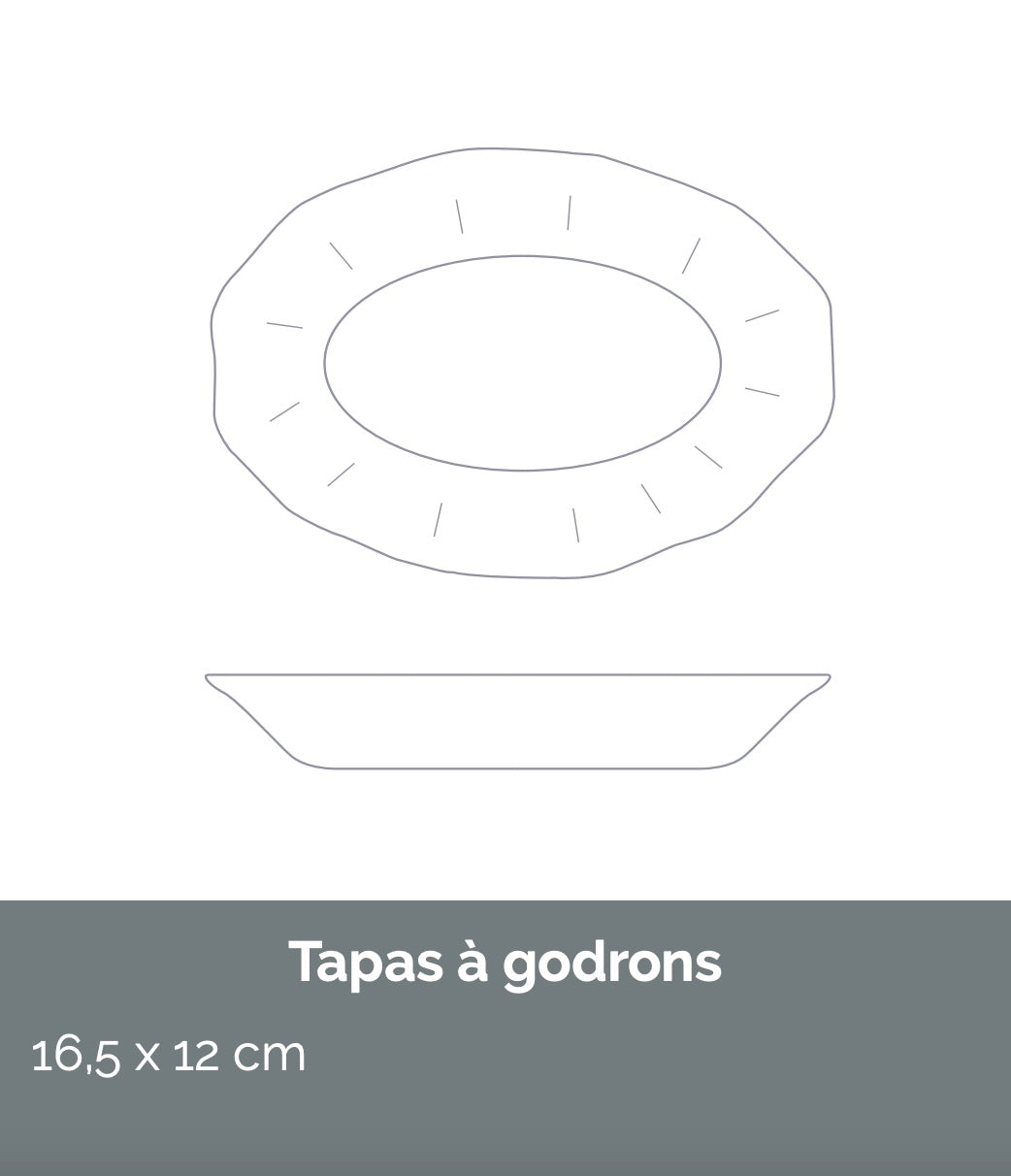 Papeete Scalloped Oval Dish Tapas a Godrons | Atelier Saint André Perrin