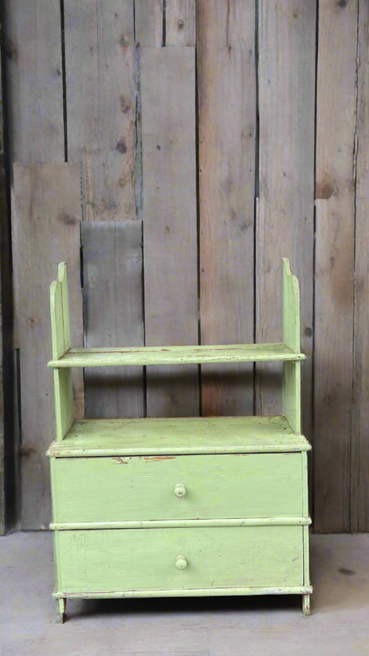 Vintage Green Baker's Cabinet