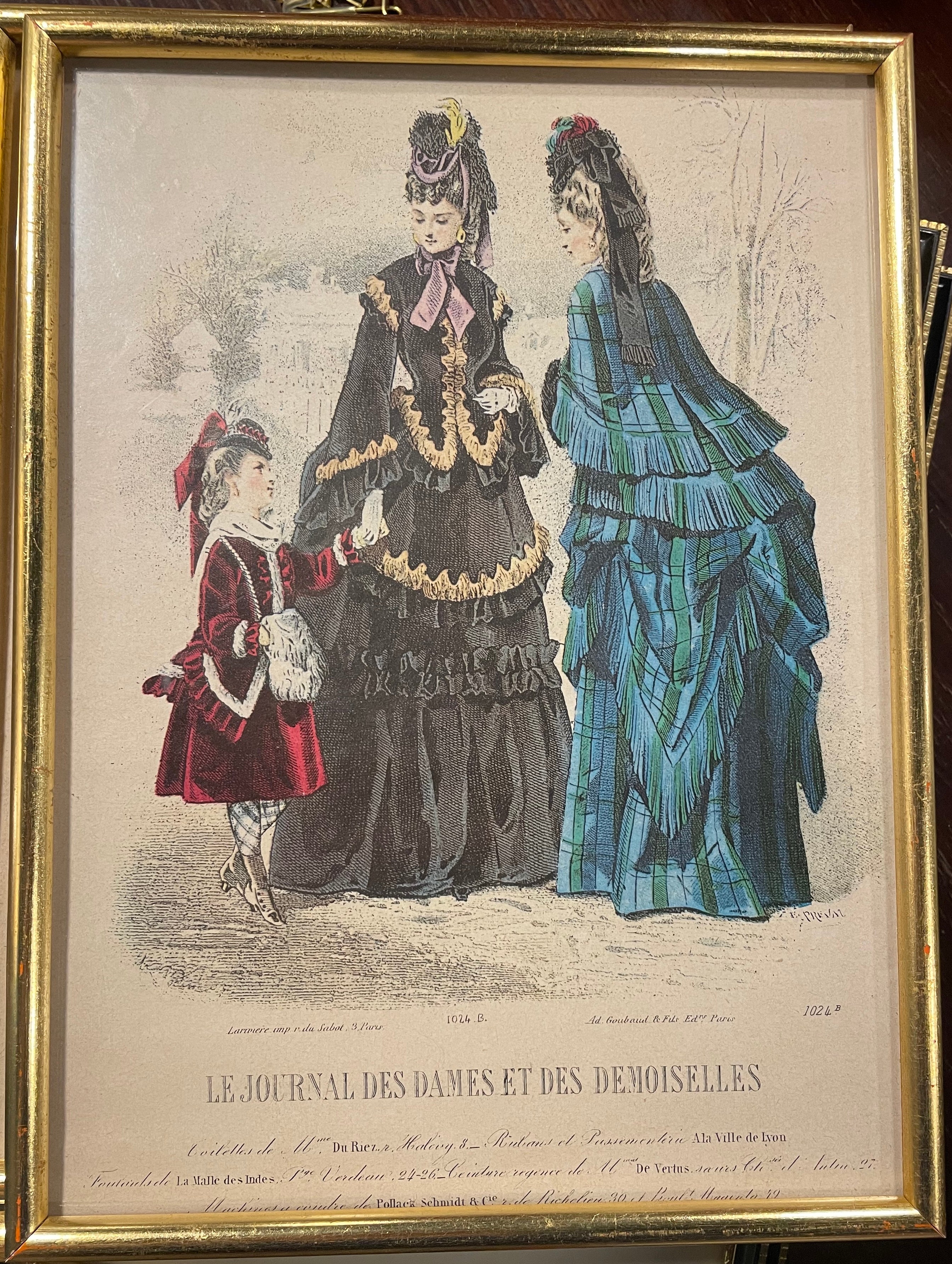Antique French Fashion Plate | Le Journal des Dames et des Demoiselles   Bon Ton goods