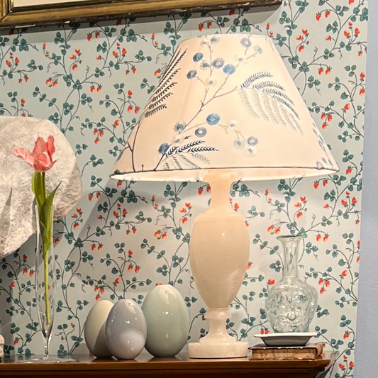 Alabaster Table Lamp with Shade, 20th Century