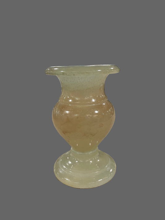 Alabaster Mini Candlestick in Medici Vase Form