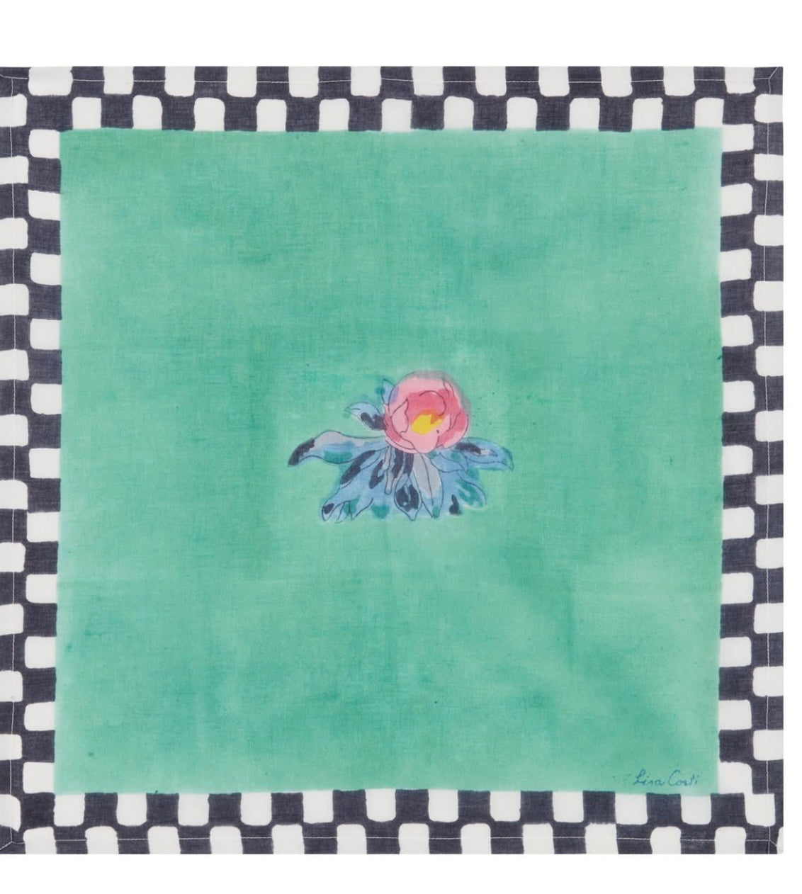 Tiles Green Napkins | Lisa Corti