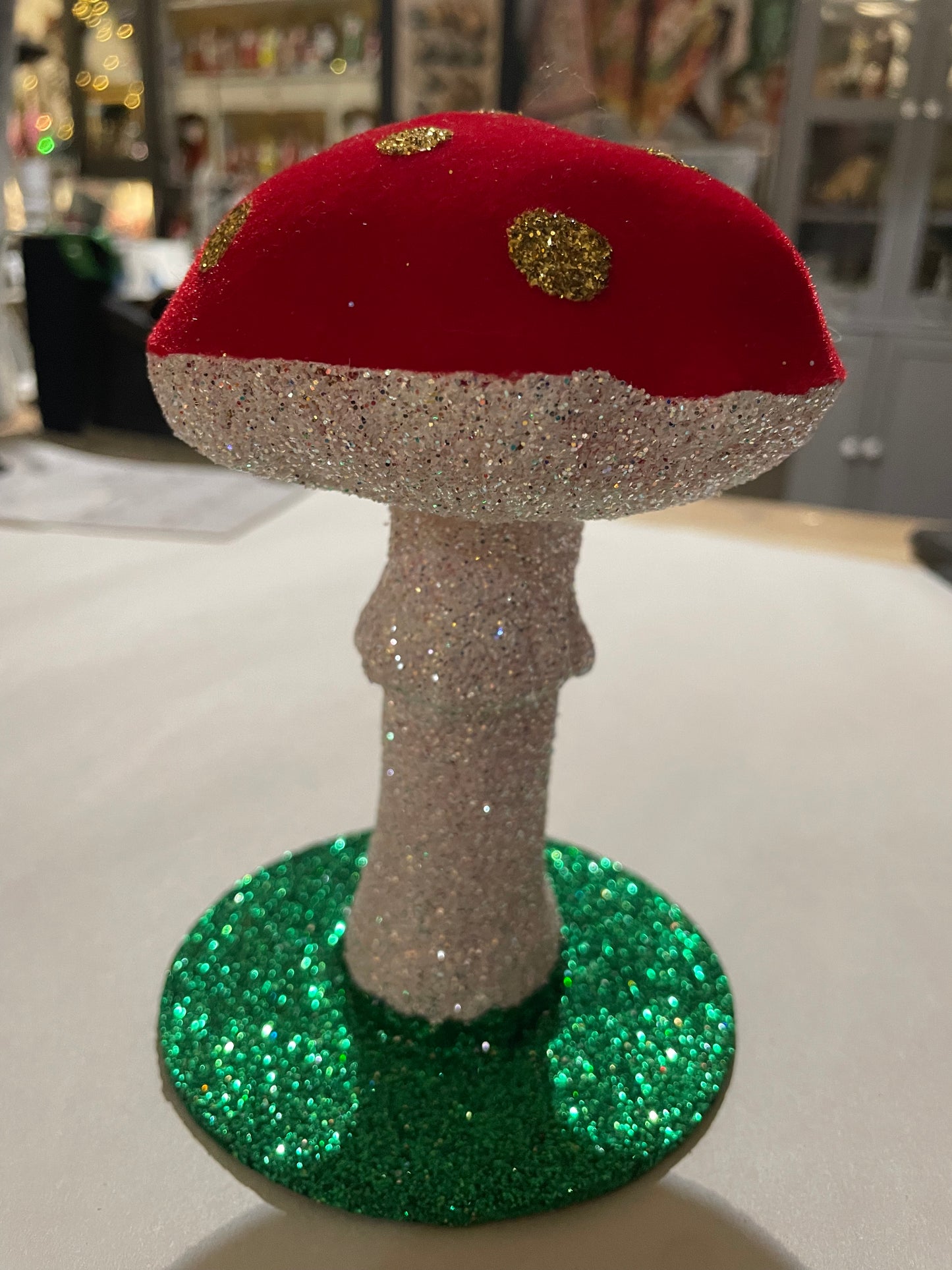 Fat Mushroom - Red Velvet - Gold Dots