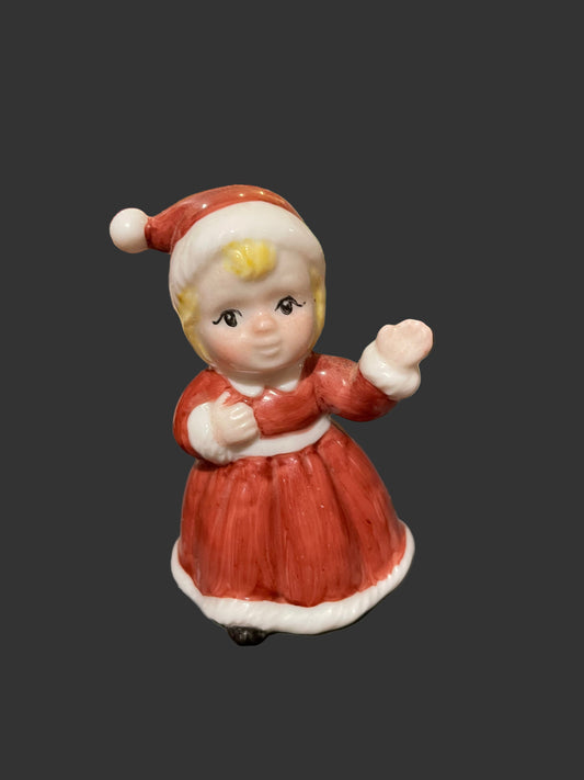 Vintage Ceramic Christmas Girl Figurine, Scandinavian