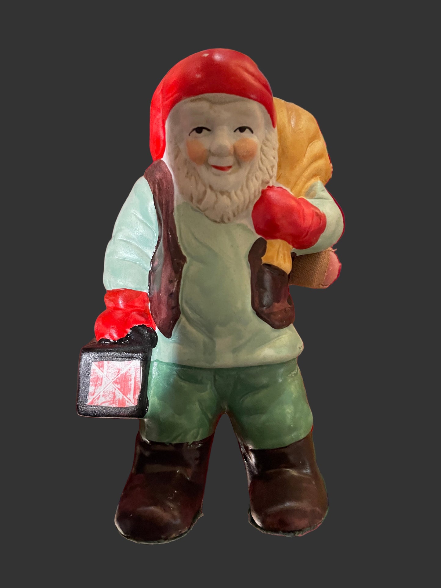 Vintage Ceramic Nisse with Lantern, Scandinavian