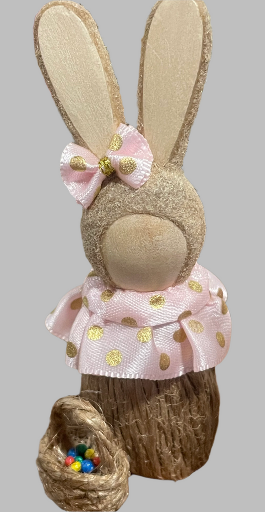 Swedish Bunny in Blush Dress