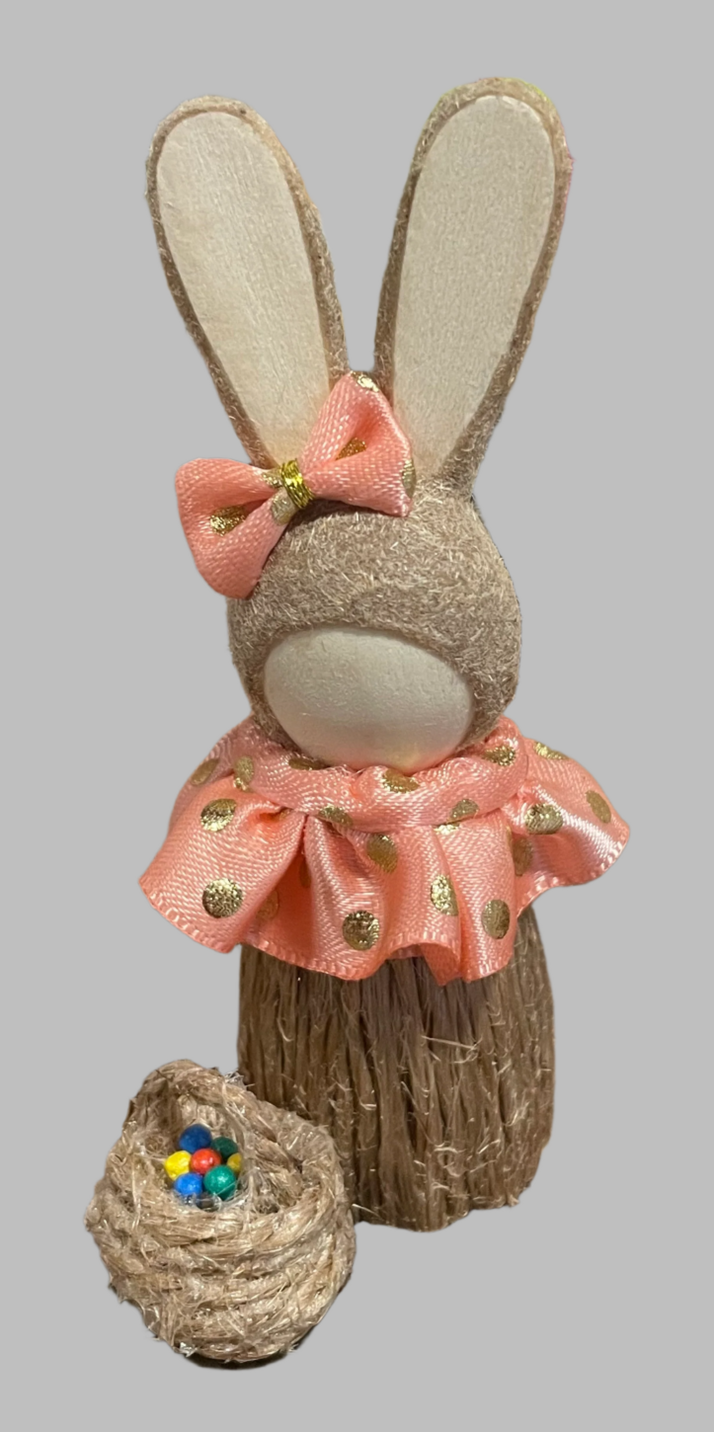 Swedish Bunny in Peach Dress