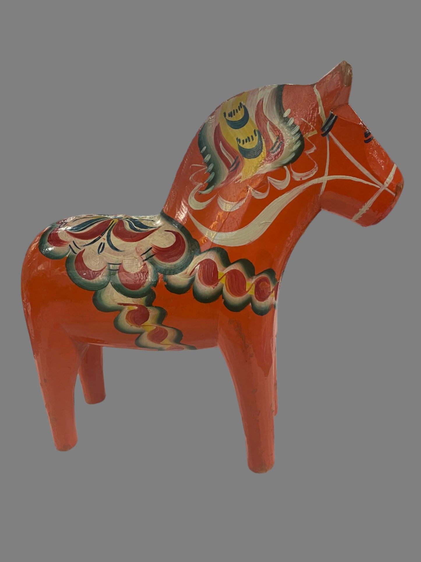 Antique Wooden Dala Hest Red - Swedish