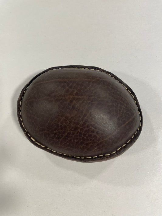 Large Leather Beach Pebble Paperweight #4
