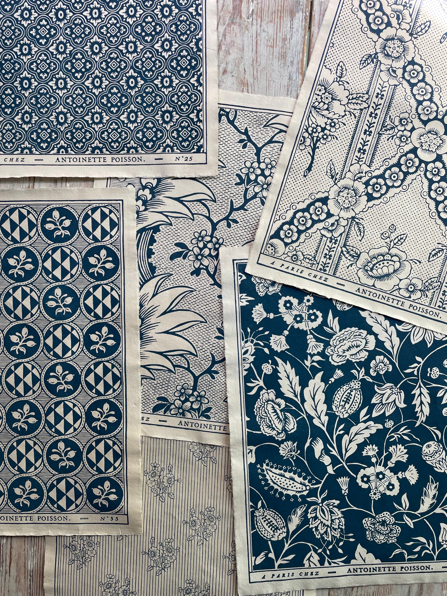 NO. 24A "OISEAUX & FEUILLAGE" Handmade Domino Paper | Antoinette Poisson