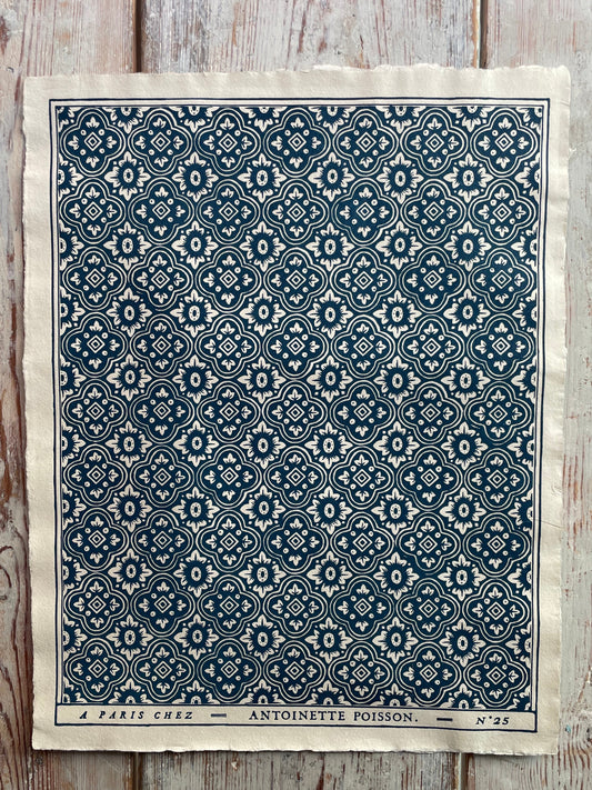 'Renaissance' Bleu Indigo Handmade Domino Paper | Antoinette Poisson