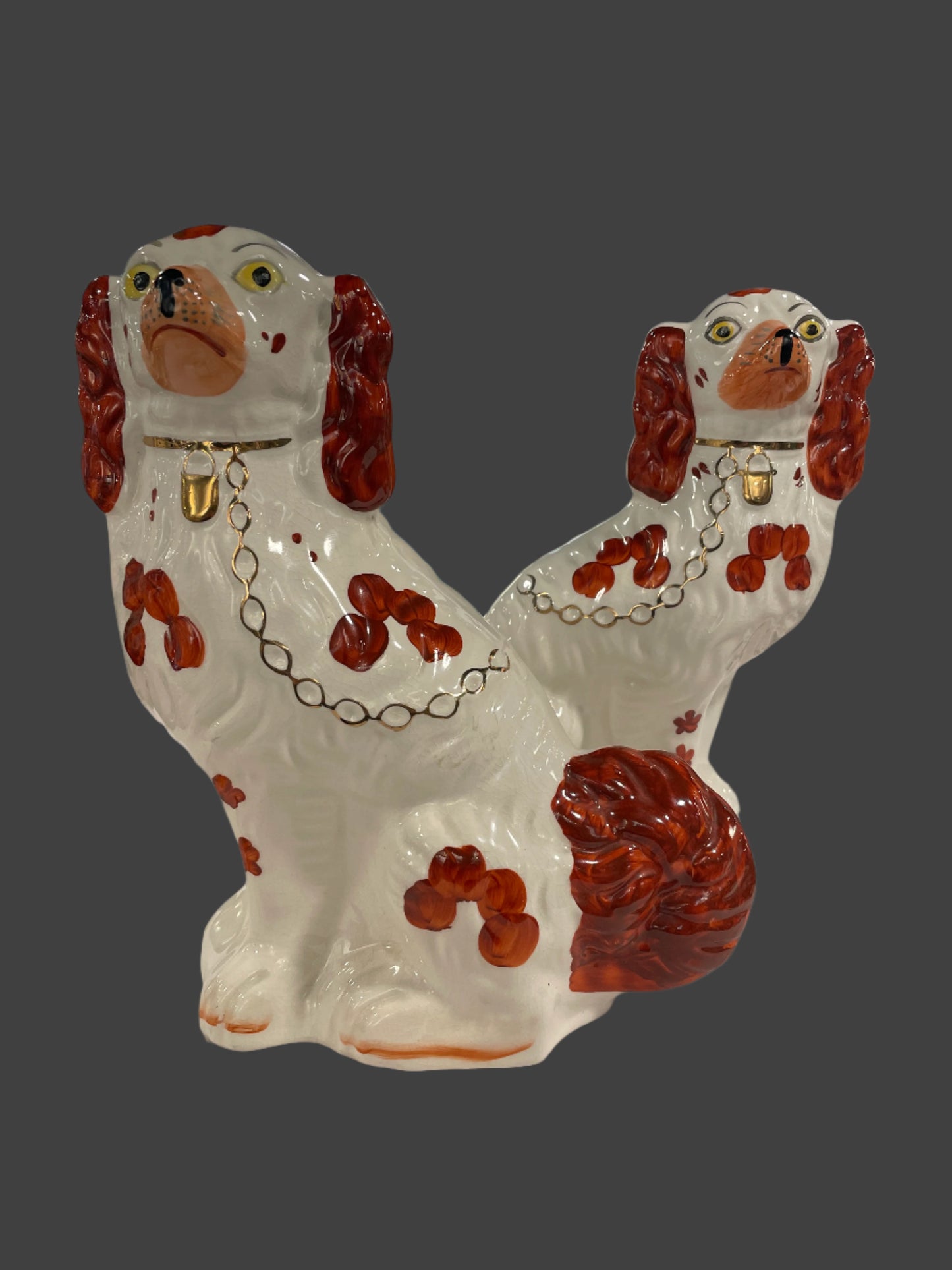 Pair of Vintage Staffordshire Spaniels by Arthur Wood, England - #2