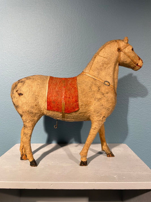 Antique "Talking" Horse Toy with Wire Mechanism, ca. Early 20th Century