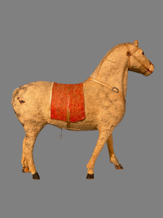 Antique "Talking" Horse Toy with Wire Mechanism, ca. Early 20th Century