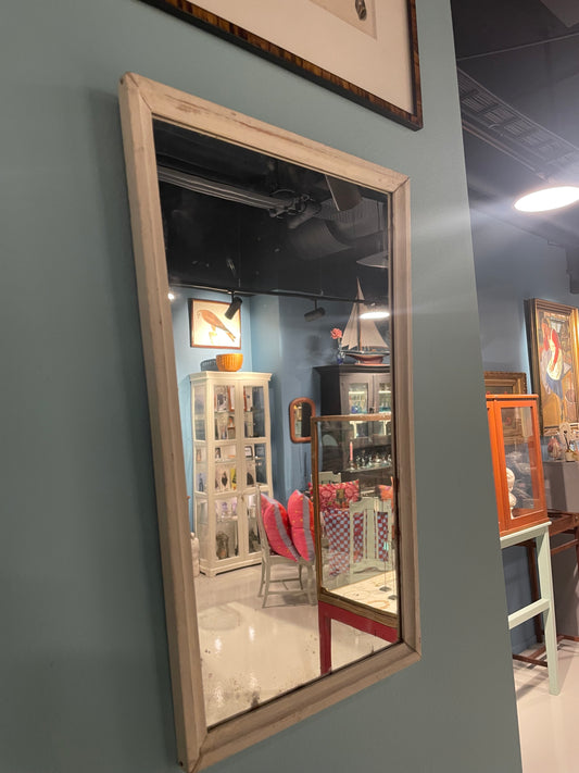 White Tapered Form Wooden Mirror – Antique Patina