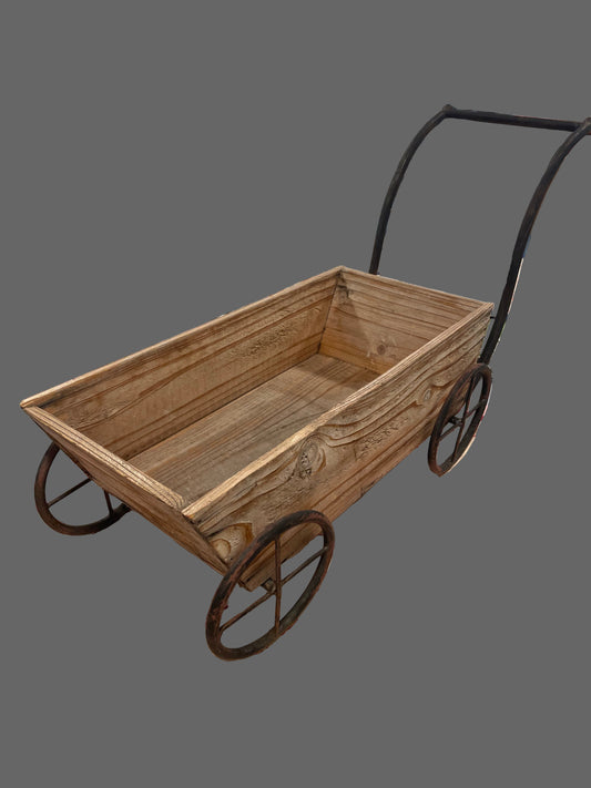 Small Wooden Wagon with Iron Wheels