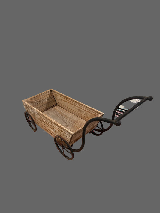 Small Wooden Wagon with Iron Wheels
