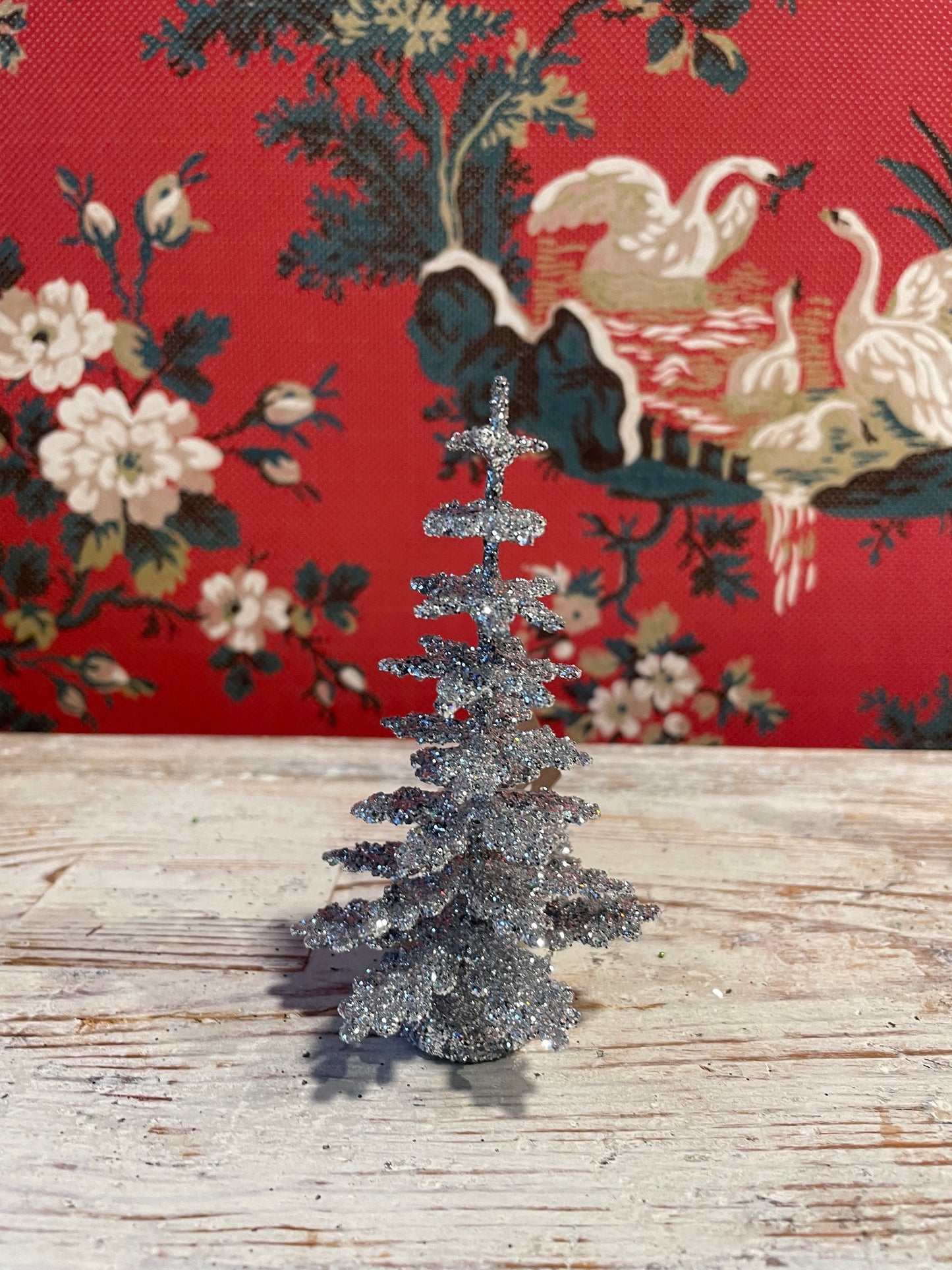 Silver Glitter Spruce - Cardboard Christmas Tree - 11cm | Ino Schaller
