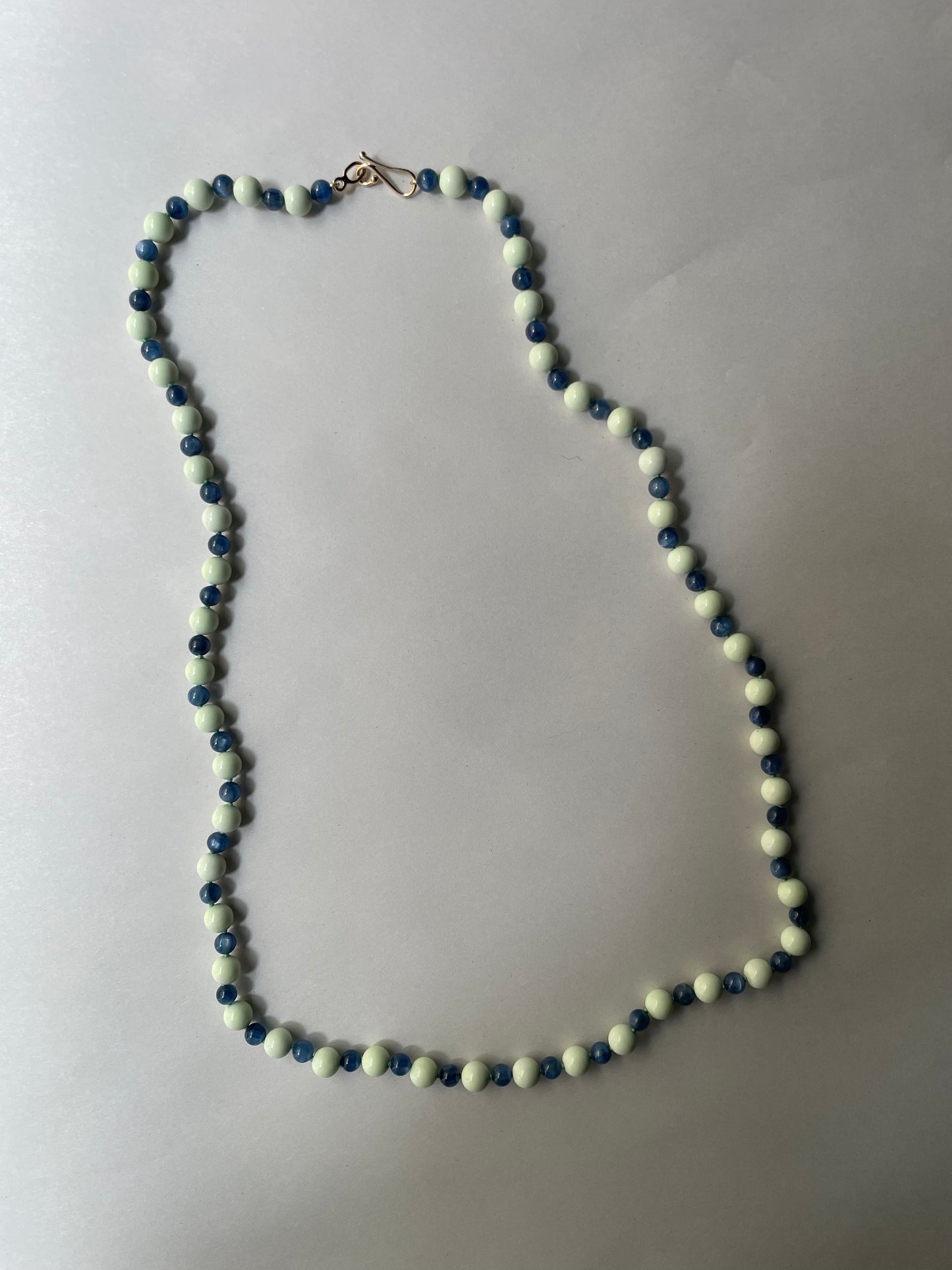 Lemon Chrysoprase & Kyanite Bead Necklace | Mikkel Brøgger