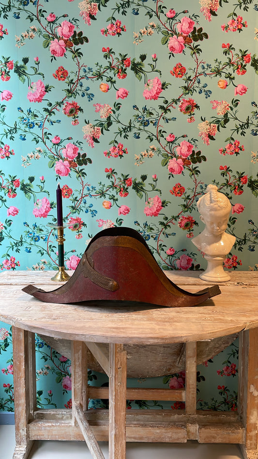 French Antique Bicorne Hat in Metal