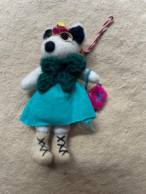 Dog with Moonboots | Christmas Ornament