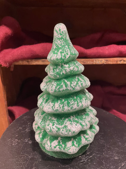Light Green Christmas Tree with Frost Beaded  - Papier-Mache | Ino Schaller