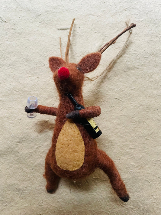 Party Reindeer Christmas Ornament