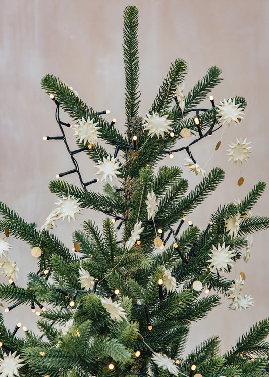 Kotte With Gold Dots - Swedish Garland, White | Christmas Ornament