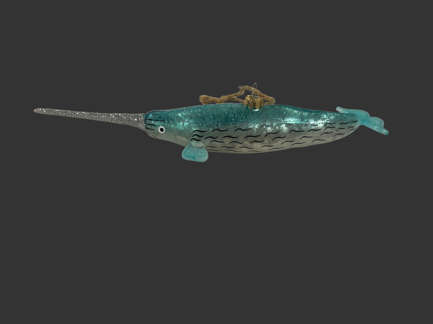 Glitter Glass Narwhal | Christmas Ornament