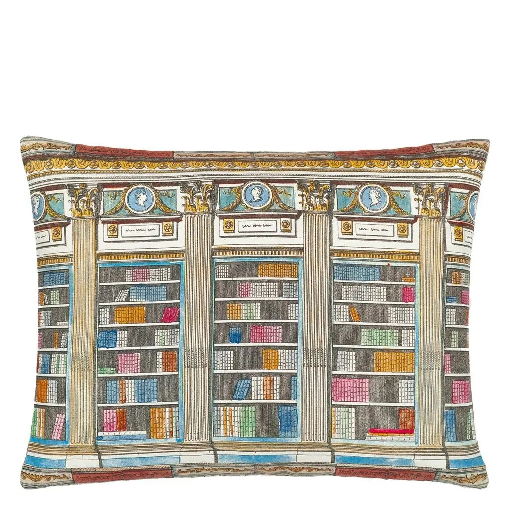 In The Library Sepia Cushion - John Derian