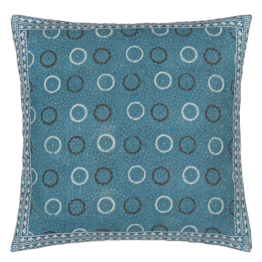 Indigo Circles Cushion  - John Derian