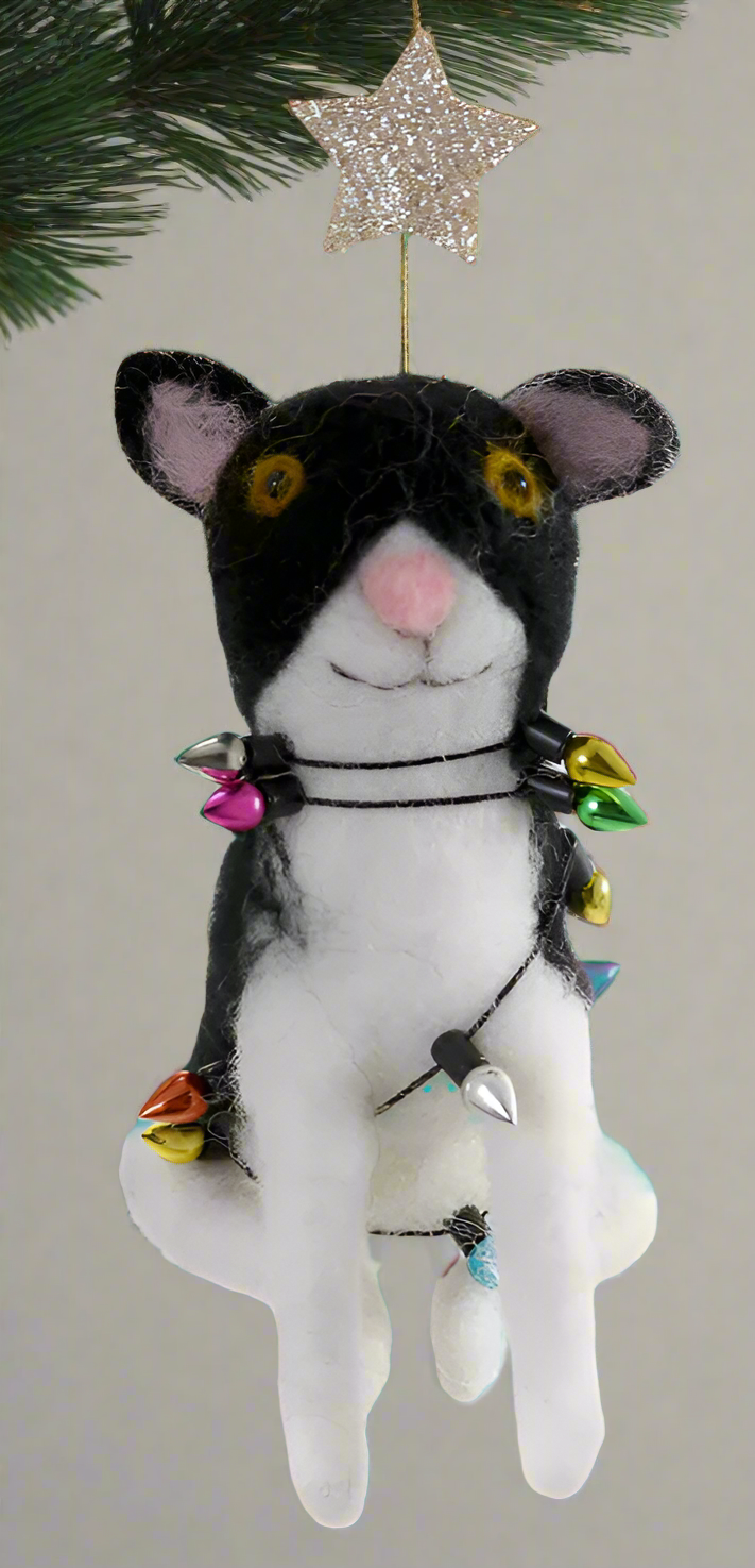 Jingle Cats - Tuxedo with Star | Christmas Ornament