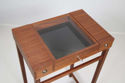Jan Hallström Display Stand, Mahogany with Glass and Silver