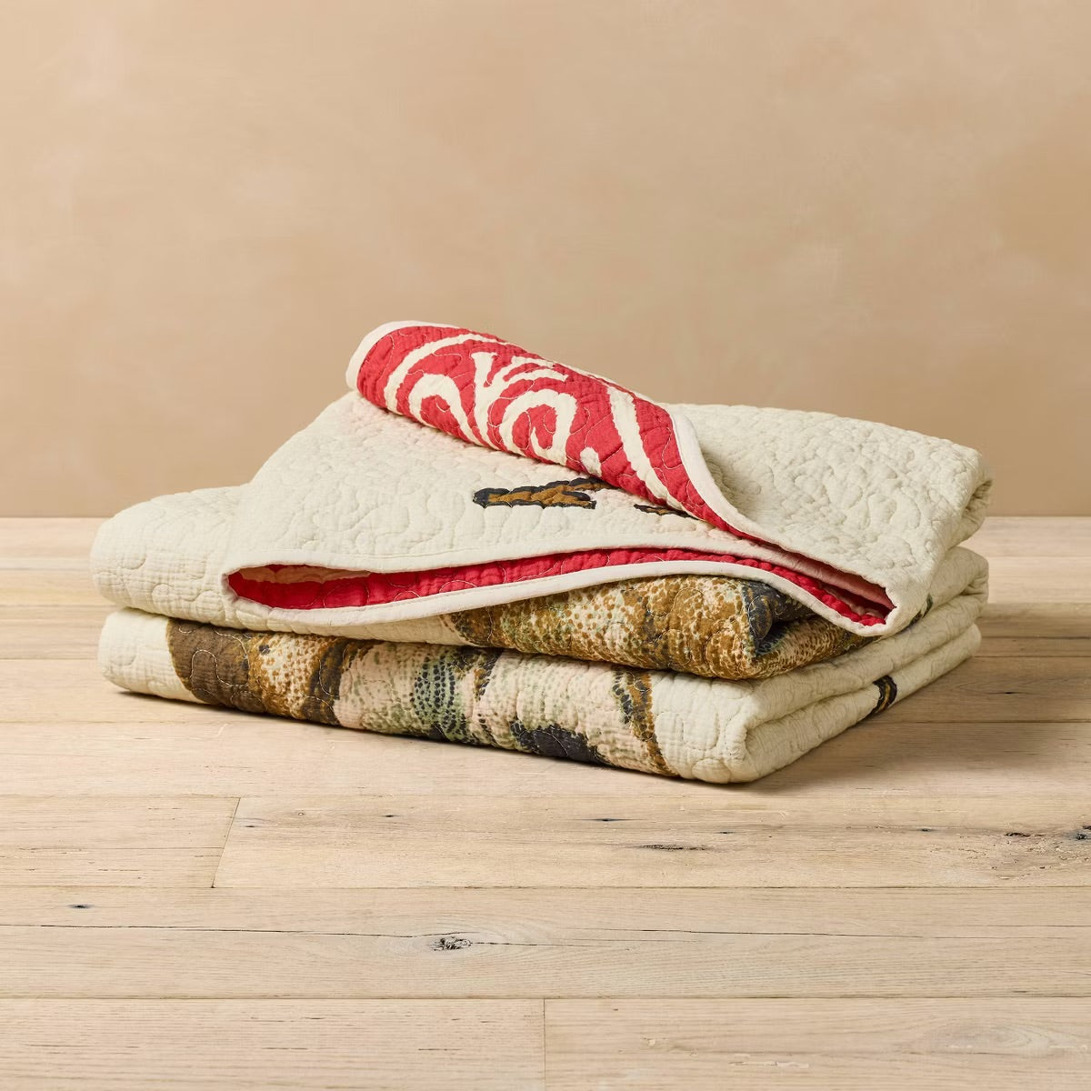 Reversible King of Hearts Owl Card Quilt | John Derian