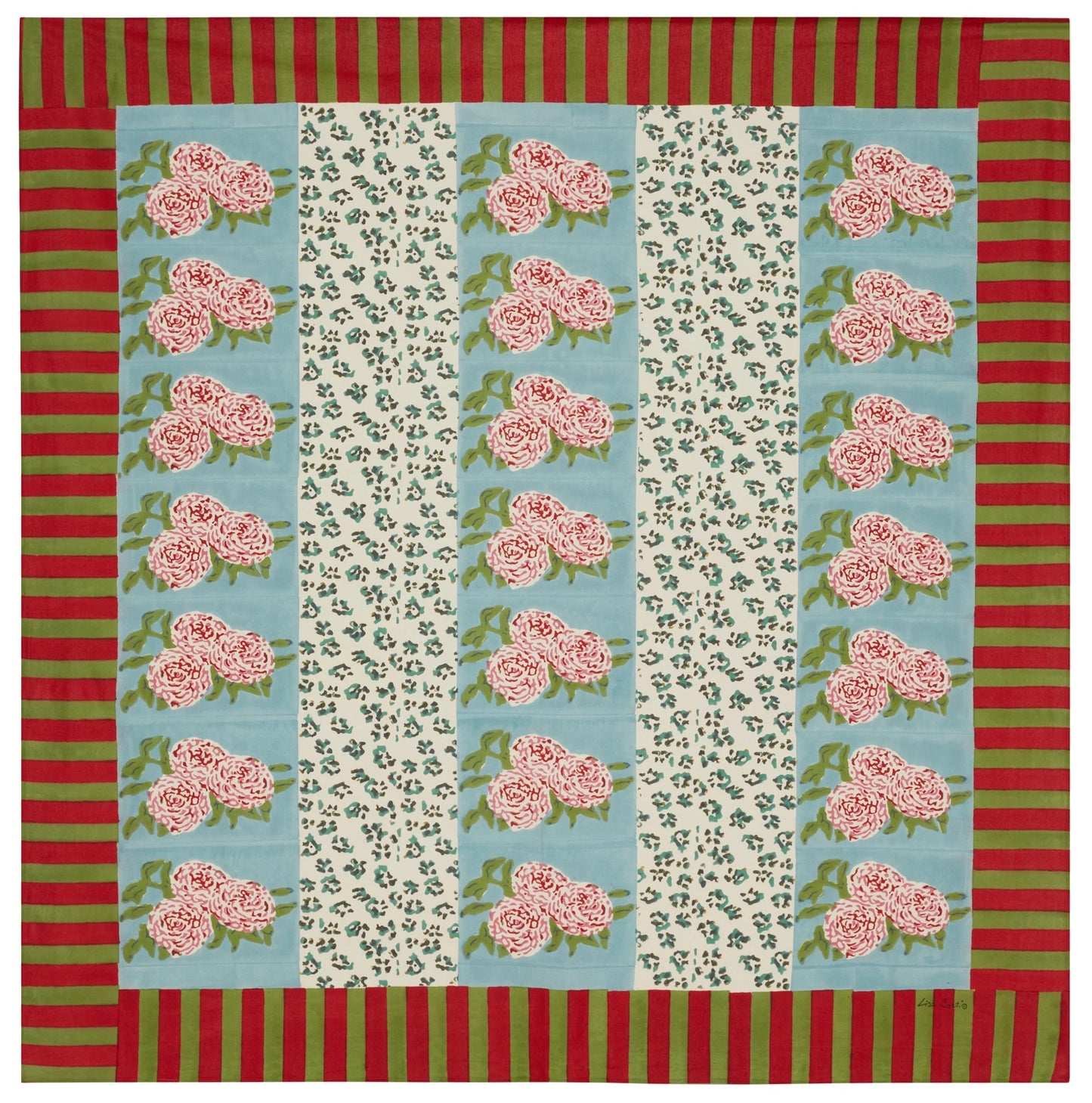 Leopard Stripes Sky - Cotton Cloth 180x180 Lisa Corti | Lisa Corti