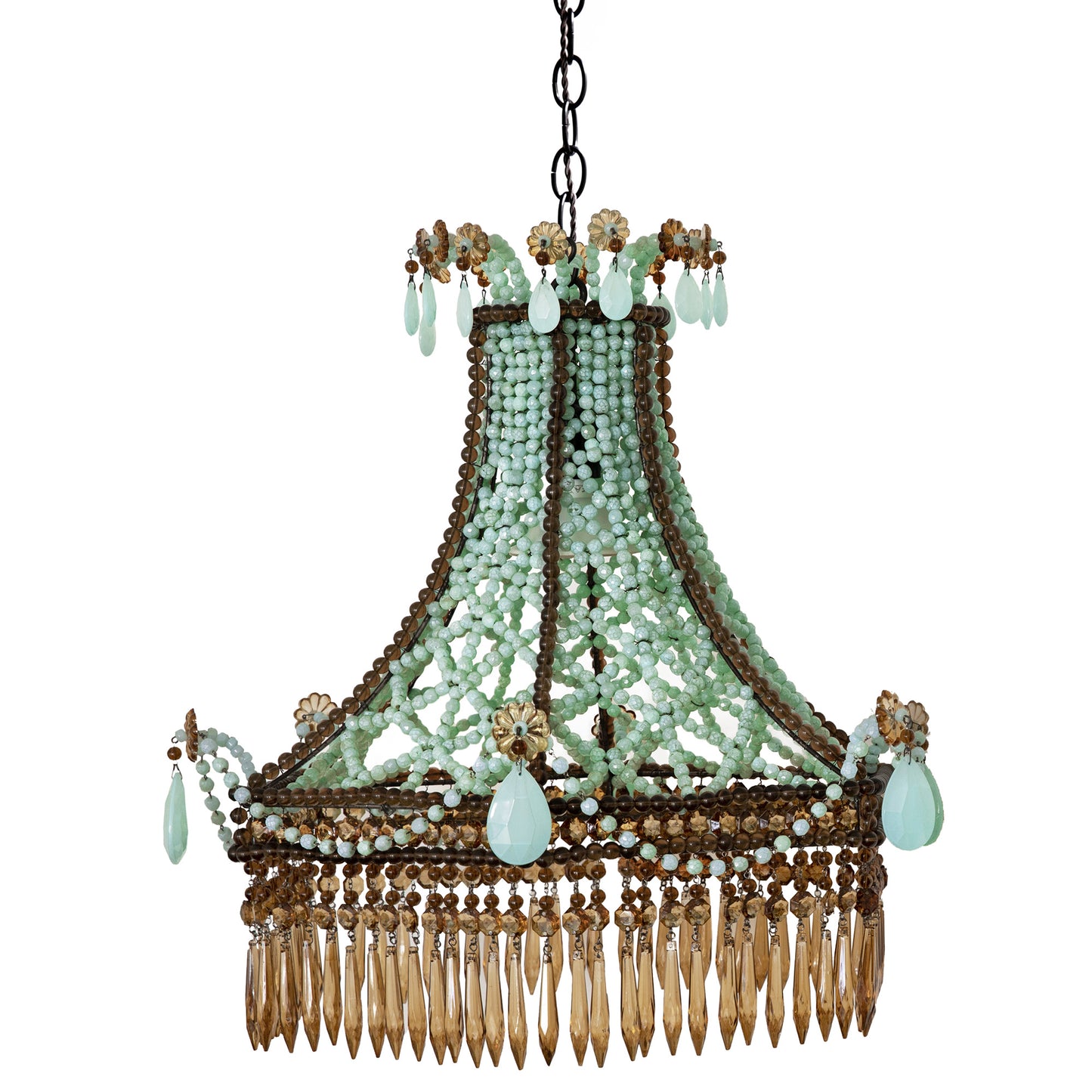 Large Pavillon Chandelier Turquoise & Smoke - Astier de Villatte: Exclusive Pre-Order Item