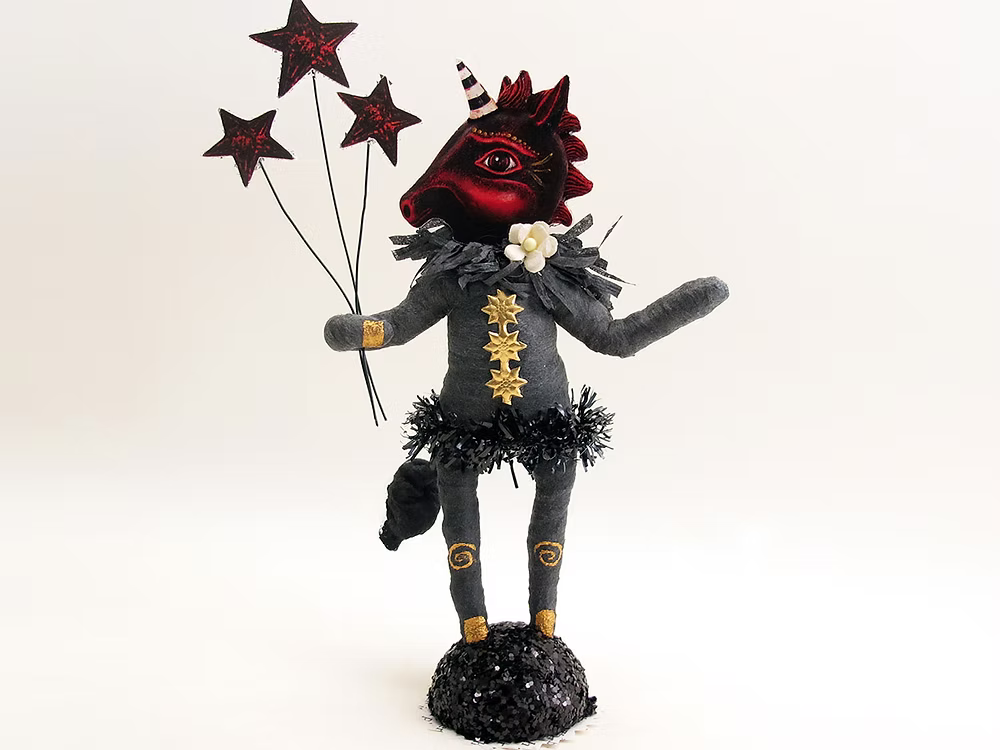 Midnight Unicorn Figure (In Partnership With Johanna Parker Design) | Vintage by Crystal Spun Cotton Ornament