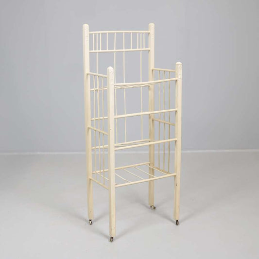 Art Nouveau Painted Music Shelf on Casters – Early 20th Century