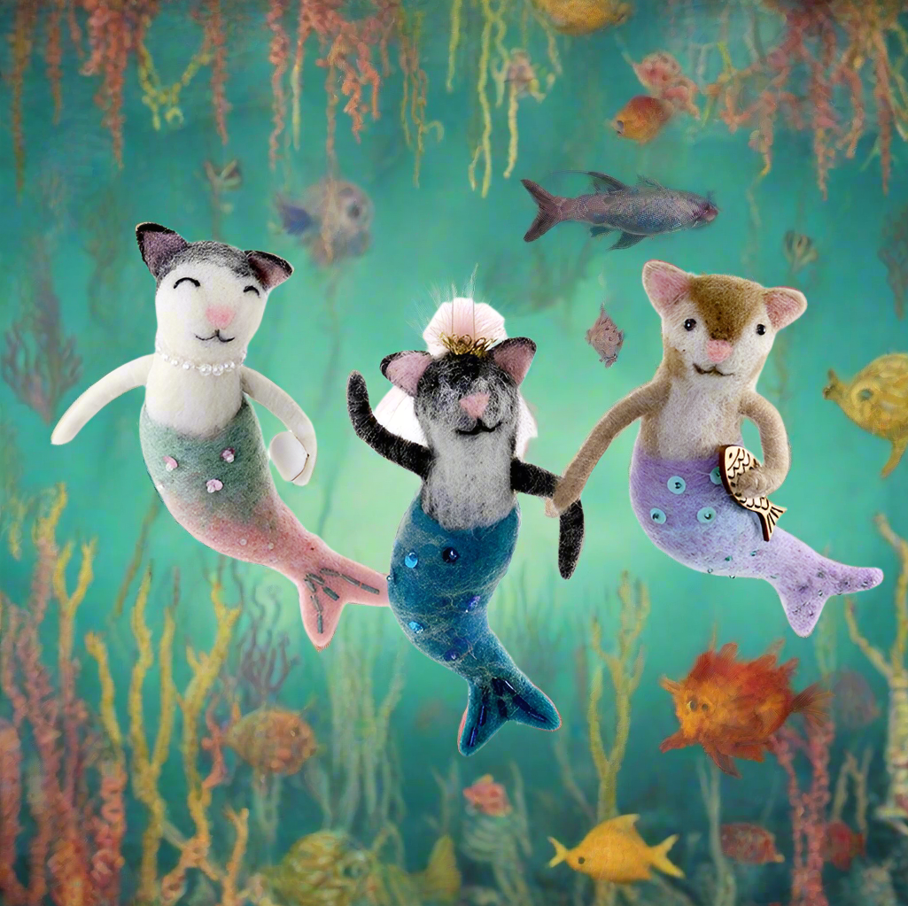 Felt Purr-Maid - Teal | Christmas Ornament