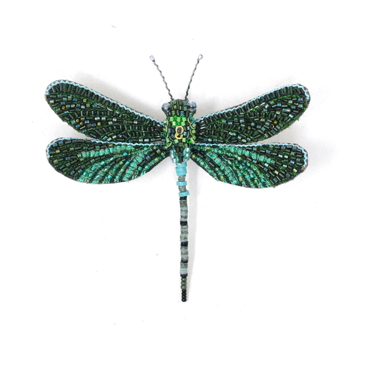 Pondhawk Dragonfly hand-embroidered brooch by Trovelore at BON TON goods