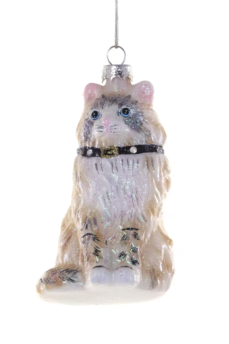 Ragdoll Cat Glass Ornament