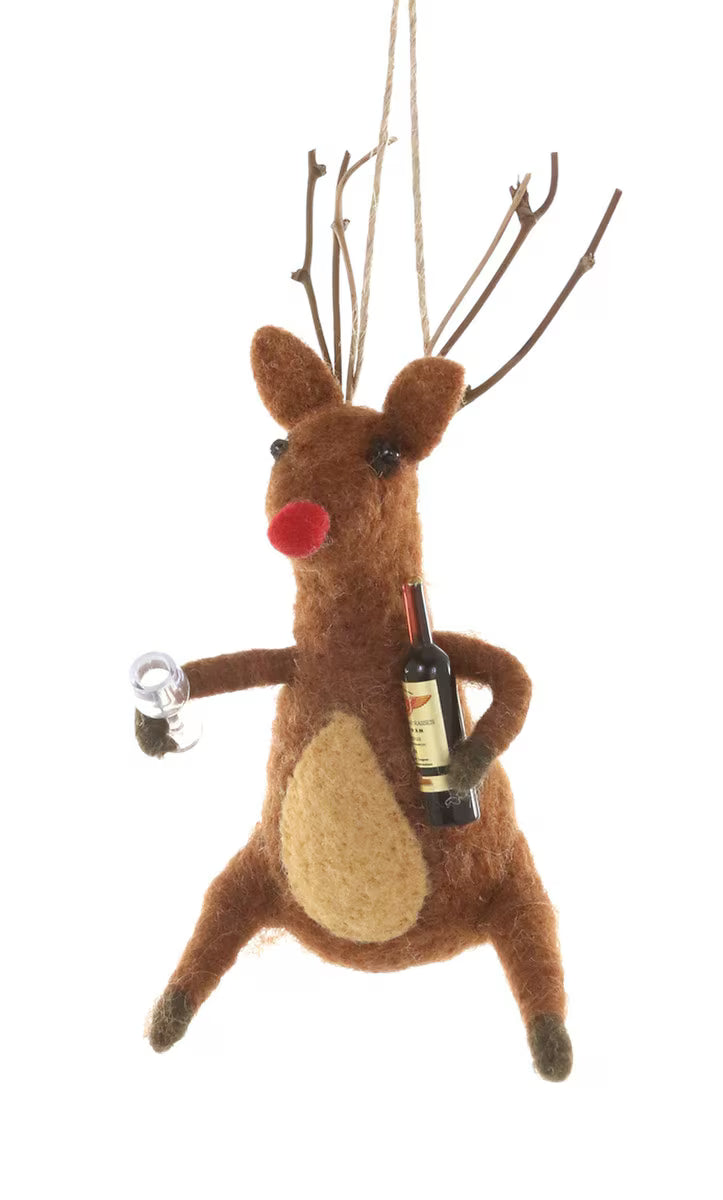 Party Reindeer Christmas Ornament